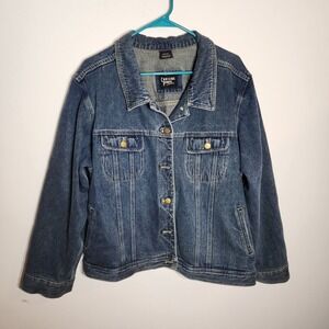 Crossing Pointe 2XL Denim Jean Jacket Western Cowboy Truckers Vintage 90s